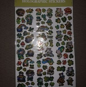 Vintage Holographic Stickers St. Patrick's